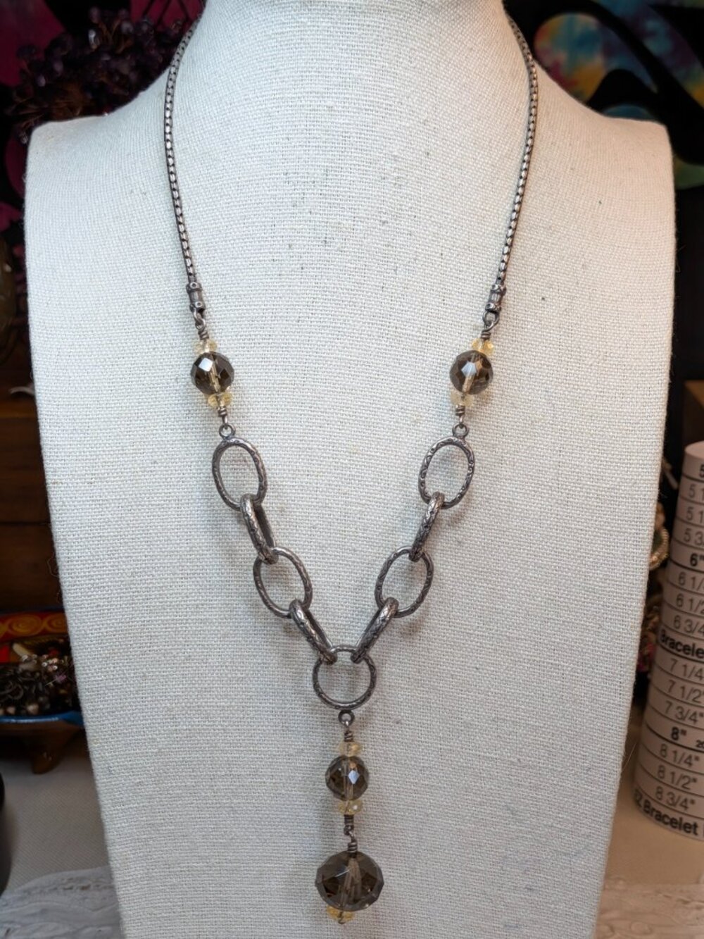 Silpada N1454 Sterling Smoky Quartz & Citrine Y Necklace